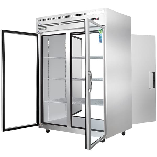 Everest ESPT-2G-2S Reach-In Pass-Thru Refrigerator 48 cu. ft. 4 Doors Blizzard R290 Refrigeration System - Kitchen Pro Restaurant Equipment