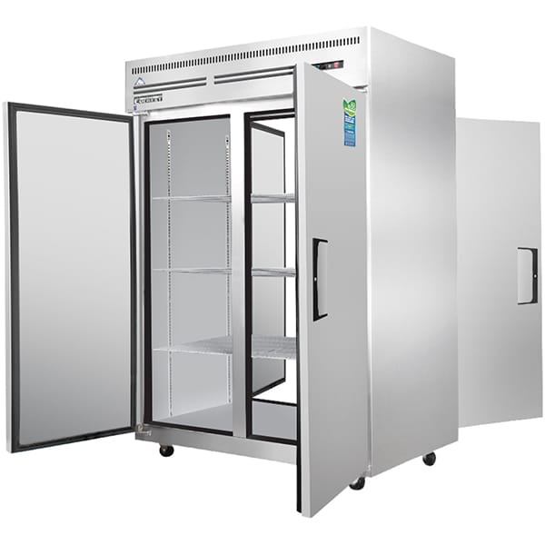 Everest ESPT-2S-2S Reach-In Pass-Thru Refrigerator 48 cu. ft. 4 Solid Doors Blizzard R290 Refrigeration System - Kitchen Pro Restaurant Equipment