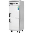 Everest ESRFH2 Reach-In Refrigerator and Freezer 2 Solid Half Doors 22 cu.ft. - Kitchen Pro Restaurant Equipment