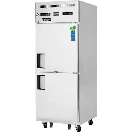 Everest ESRFH2 Reach-In Refrigerator and Freezer 2 Solid Half Doors 22 cu.ft. - Kitchen Pro Restaurant Equipment
