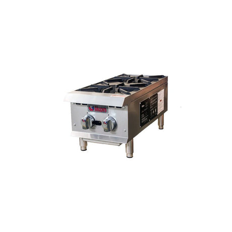 IKON IHP-2-12 12" 2 Burner Gas Countertop Hot Plates - 50K BTU - Kitchen Pro Restaurant Equipment