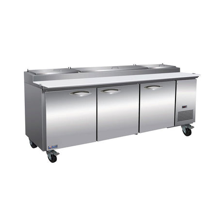 IKON IPP94 94" 3 Door Refrigerated Pizza Prep Table - Kitchen Pro Restaurant Equipment