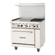 Inferno Blaze Premium IBP-GR-3624/NG 36" Natural Gas 2 Burner Range with Oven with 24" Griddle - 125,000 BTU - Kitchen Pro Restaurant Equipment