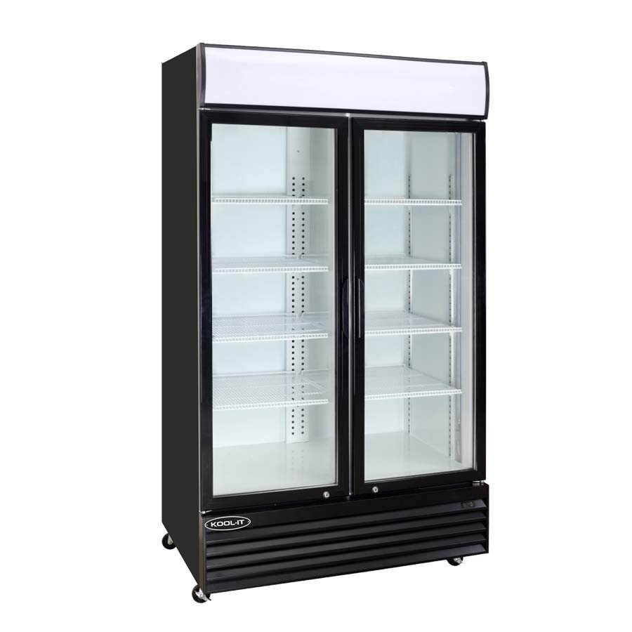 Kool-It KGM-36 45" Black Swing Glass Door Refrigerated Merchandiser with LED Lighting - Kitchen Pro Restaurant Equipment