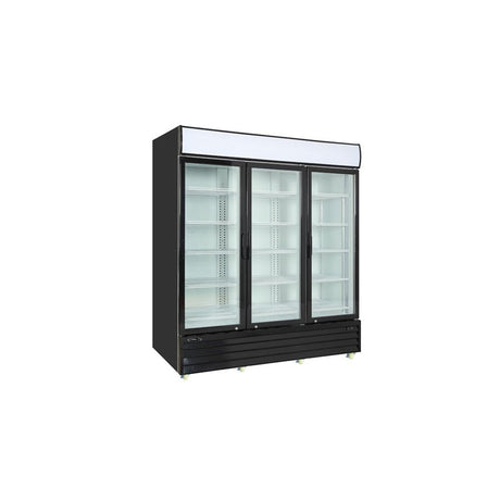 Kool-It KGM-75 78" Black Swing Glass Door Refrigerated Merchandiser with LED Lighting - Kitchen Pro Restaurant Equipment