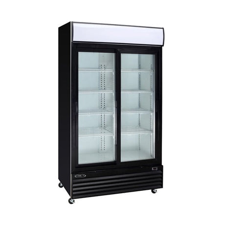 Kool-It KSM-36 45" Double Sliding Glass Door Refrigerated Merchandiser with LED Lighting - Kitchen Pro Restaurant Equipment
