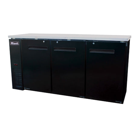 Migali C-BB72-HC 72.8” Back Bar Refrigerator (3) Solid Door – 19.6 Cu Ft - Kitchen Pro Restaurant Equipment