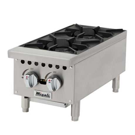 Migali C-HP-2-12 (2) Burner Gas Countertop Range / Hot Plate – 50,000 BTU - Kitchen Pro Restaurant Equipment