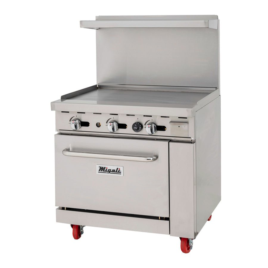 Range Griddle Get Migali C-RO-36G-NG 36 Inch Natural Gas Range Griddle with Oven ...
