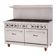 Migali C-RO10B-LP 60" Liquid Propane 10 Burner Range with 2 Standard Ovens - 374,000 BTU - Kitchen Pro Restaurant Equipment