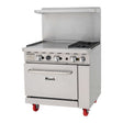 Migali C-RO2B-24GL-LP 36" Liquid Propane 2 Burner Range with Oven with 24" Griddle - 139,000 BTU - Kitchen Pro Restaurant Equipment