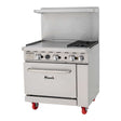 Migali C-RO2B-24GL-NG 36" Natural Gas 2 Burner Range with 24" Griddle - 139,000 BTU - Kitchen Pro Restaurant Equipment