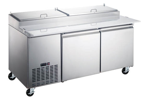 Omcan 50043 71" Refrigerated Pizza Prep Table 2 Door - Kitchen Pro Restaurant Equipment