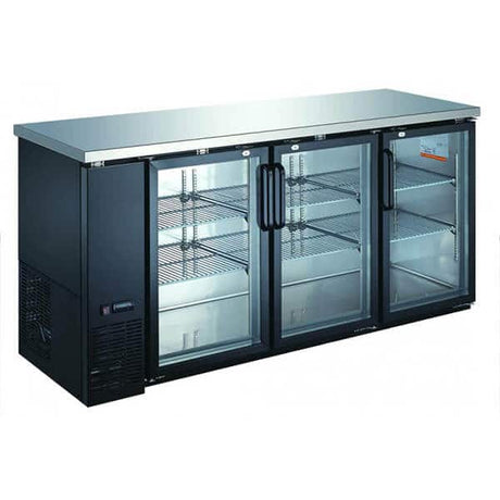 Omcan 50062 73" Glass Door Back Bar Refrigerator - 19.6 Cu Ft - Kitchen Pro Restaurant Equipment