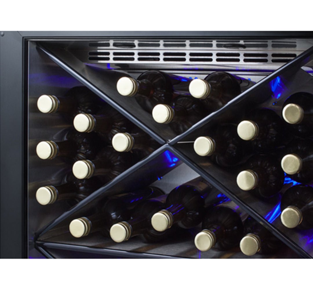 Summit SCR610BLXCSS 24" One Section Wine Cooler (1) Zone - 40 Bottle Capacity, 115v - Kitchen Pro Restaurant Equipment
