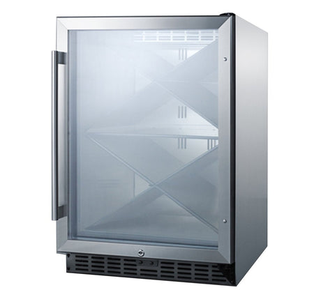 Summit SCR610BLXCSS 24" One Section Wine Cooler (1) Zone - 40 Bottle Capacity, 115v - Kitchen Pro Restaurant Equipment