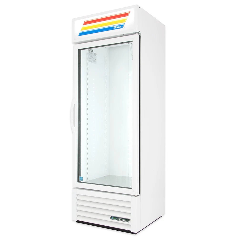 True GDM-19T-HC-TSL01 27" One Section Glass Door Merchandiser, (1) Right Hinge Door, White, 115v - Kitchen Pro Restaurant Equipment