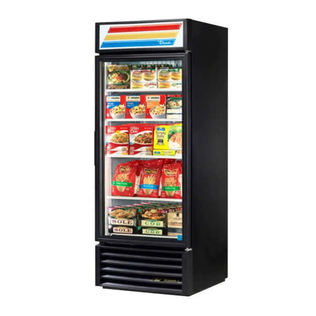 True GDM-26F-HC-TSL01 30" One Section Display Freezer With Swing Door - Bottom Mount Compressor, Black, 115v - Kitchen Pro Restaurant Equipment