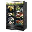 True GDM-49FC-HC-TSL01 2 Section Floral Cooler With Swinging Door - Black, 115v - Kitchen Pro Restaurant Equipment