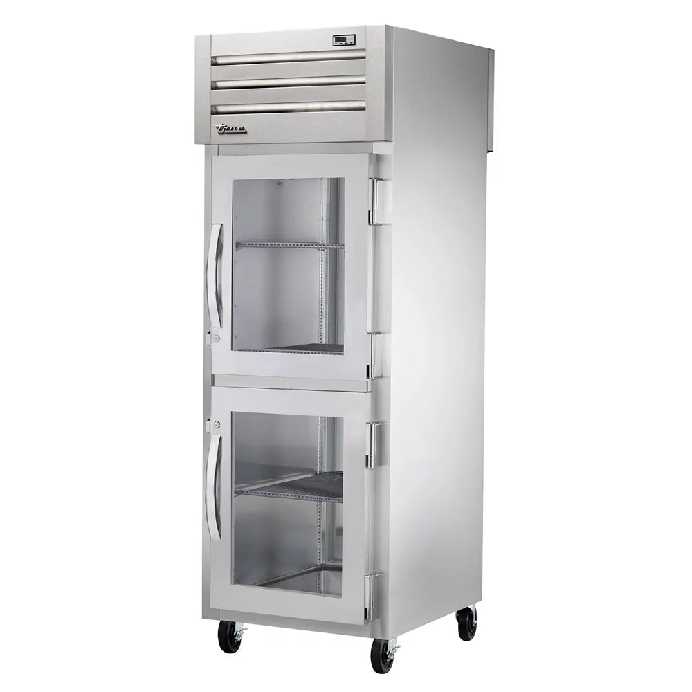 True STA1RPT-2HG-1S-HC 27 1/2" One Section Pass Thru Refrigerator, (2) Right Hinge Glass Doors, 115v - Kitchen Pro Restaurant Equipment