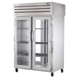 True STA2RPT-2G-2G-HC 52 3/5" Two Section Pass Thru Refrigerator, (2) Left/Right Hinge Glass Doors, 115v - Kitchen Pro Restaurant Equipment