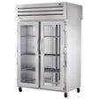 True STA2RPT-2G-2S-HC 52 3/5" Two Section Pass Thru Refrigerator, (2) Left/Right Hinge Glass Doors, 115v - Kitchen Pro Restaurant Equipment