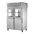 True STA2RPT-2HG/2HS-2G-HC 52 3/5" Two Section Pass Thru Refrigerator, (2) Glass Doors, (2) Solid Doors, Left/Right Hinge, 115v - Kitchen Pro Restaurant Equipment