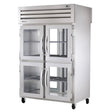 True STA2RPT-4HG-2G-HC 52 3/5" Two Section Pass Thru Refrigerator, (4) Left/Right Hinge Glass Doors, 115v - Kitchen Pro Restaurant Equipment
