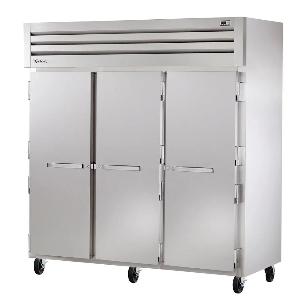 True STA3R-3S 77 3/4" Three Section Reach In Refrigerator, (3) Left/Right Hinge Solid Doors, 115v - Kitchen Pro Restaurant Equipment