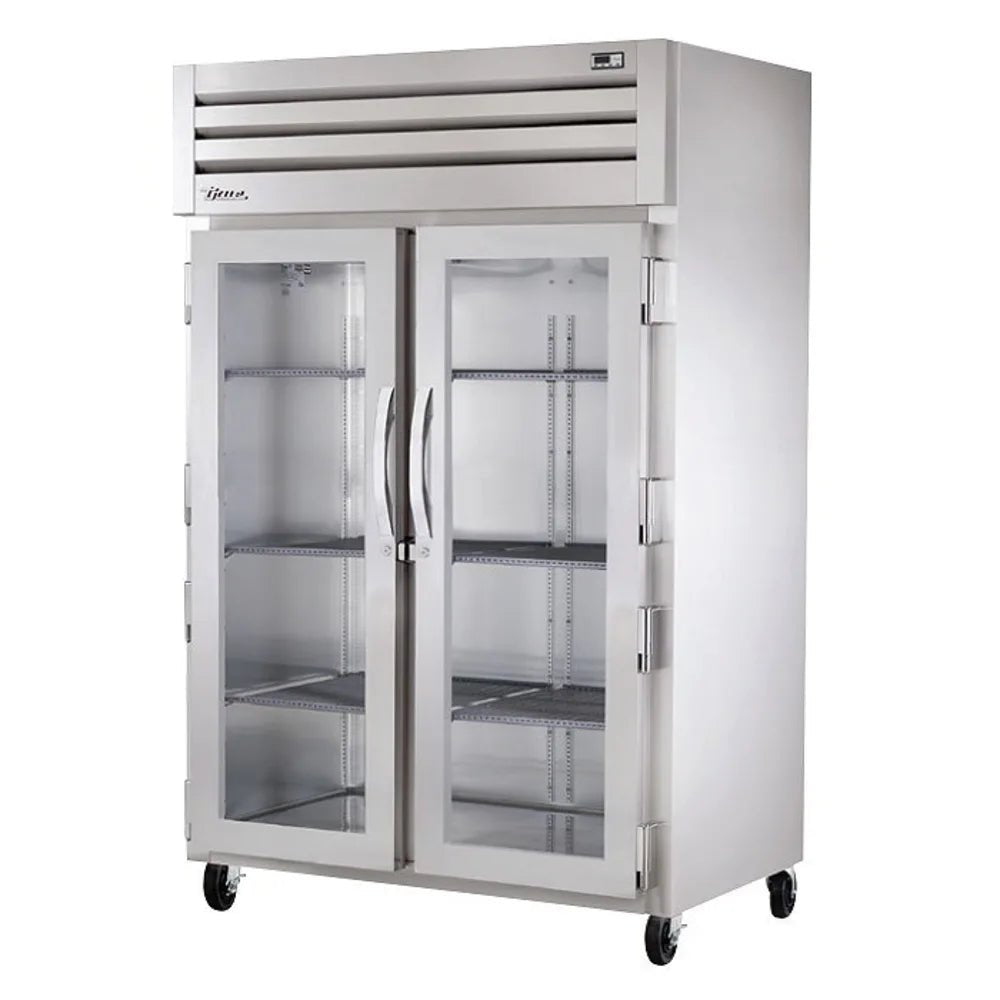 True STG2R-2G-HC 52 3/5" Two Section Reach In Refrigerator, (2) Left/Right Hinge Glass Doors, 115v - Kitchen Pro Restaurant Equipment