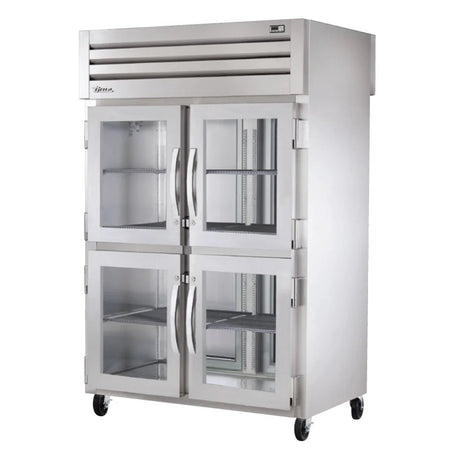 True STG2R-4HG-HC 52 3/5" Two Section Reach In Refrigerator, (4) Left/Right Hinge Glass Doors, 115v - Kitchen Pro Restaurant Equipment