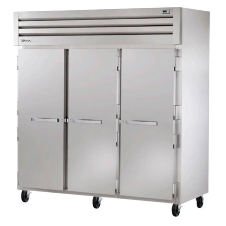 True STG3R-3S 77 3/4" Three Section Reach In Refrigerator, (3) Left/Right Hinge Solid Doors, 115v - Kitchen Pro Restaurant Equipment