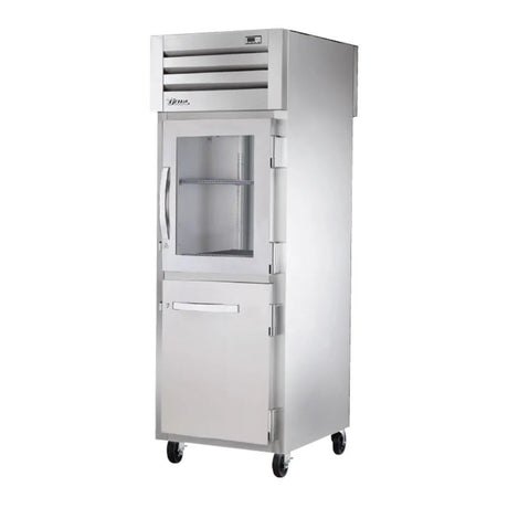 True STR1R-1HG/1HS-HC 27 1/2" One Section Reach In Refrigerator, (1) Glass Door, (1) Solid Door, Right Hinge, 115v - Kitchen Pro Restaurant Equipment