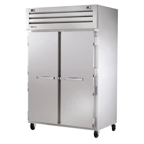 True STR2DT-2S 53" Two Section Commercial Refrigerator Freezer - Solid Doors, Top Compressor, 115v - Kitchen Pro Restaurant Equipment