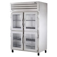 True STR2R-4HG-HC 52 3/5" Two Section Reach In Refrigerator, (4) Left/Right Hinge Glass Doors, 115v - Kitchen Pro Restaurant Equipment