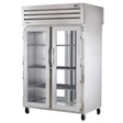 True STR2RPT-2G-2G-HC 52 3/5" Two Section Pass Thru Refrigerator, (2) Left/Right Hinge Glass Doors, 115v - Kitchen Pro Restaurant Equipment