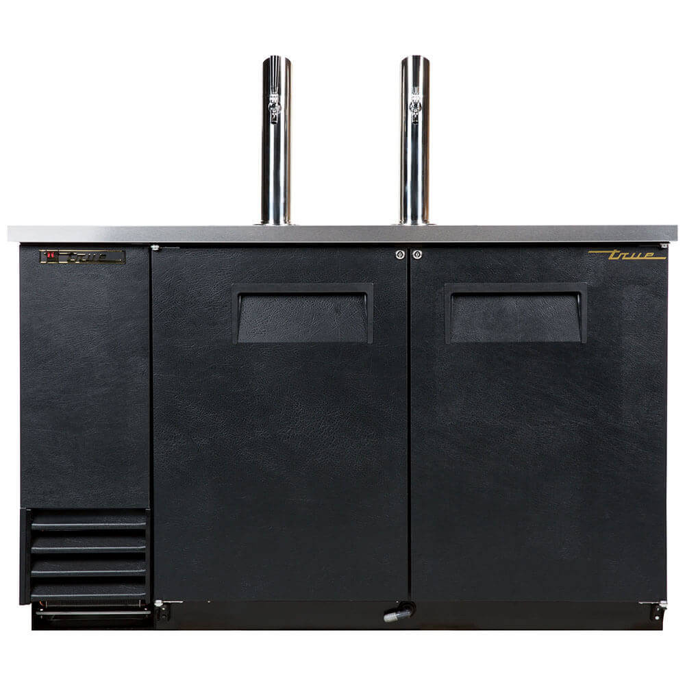 True® TDD-2-HC Black Beer Cooler/Dispenser 2 Keg Kegerator 2 Towers 2 Taps 59" - Kitchen Pro Restaurant Equipment