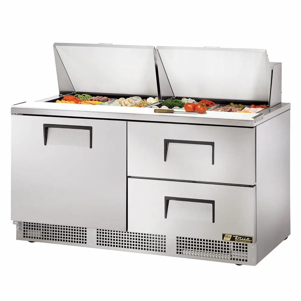 True TFP-64-24M-D-2 64" Sandwich/Salad Prep Table With Refrigerated Base, 115v - Kitchen Pro Restaurant Equipment