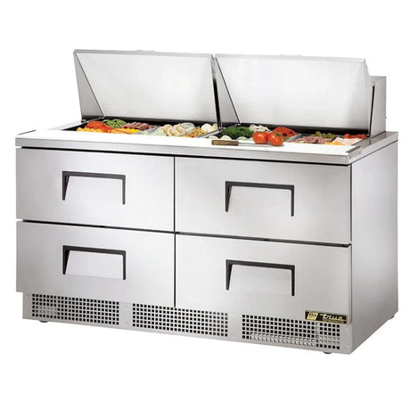True TFP-64-24M-D-4 64" Sandwich/Salad Prep Table With Refrigerated Base, 115v - Kitchen Pro Restaurant Equipment