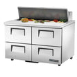 True TSSU-48-12D-4-HC 48 3/8" Sandwich and Salad Prep Refrigerator with 4 Drawers - 115V - Kitchen Pro Restaurant Equipment