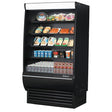 Turbo Air TOM-36DXB-SP-A-N 11 cu.ft. 36" 115V Black Solid Mirrored Sides Extra Deep Refrigerated Vertical Open Display Case - Kitchen Pro Restaurant Equipment
