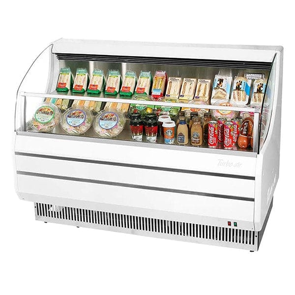 Turbo Air TOM-50SW-N 8.9 cu.ft. 51" 115V White Refrigerated Horizontal Open Display Case - Kitchen Pro Restaurant Equipment